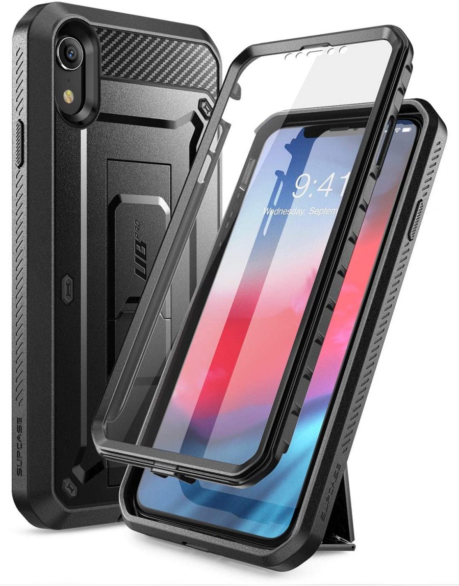 SUPCASE Unicorn Beetle Pro Series Case Designed for iPhone XR, with Built-In Screen Protector Full-Body Rugged Holster Case for iPhone XR 6.1 Inch (2018 Release) (Black)